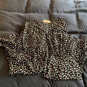 XL Gracie pant in black/cream roses, NWT